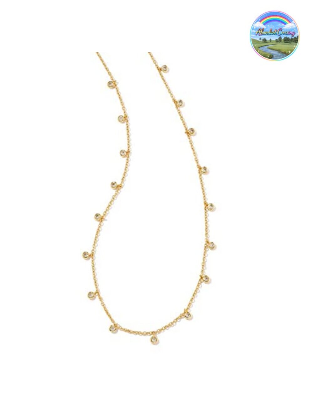 Kendra Scott Amelia Necklace 14k Gold-Plated Brass Chain Crystal